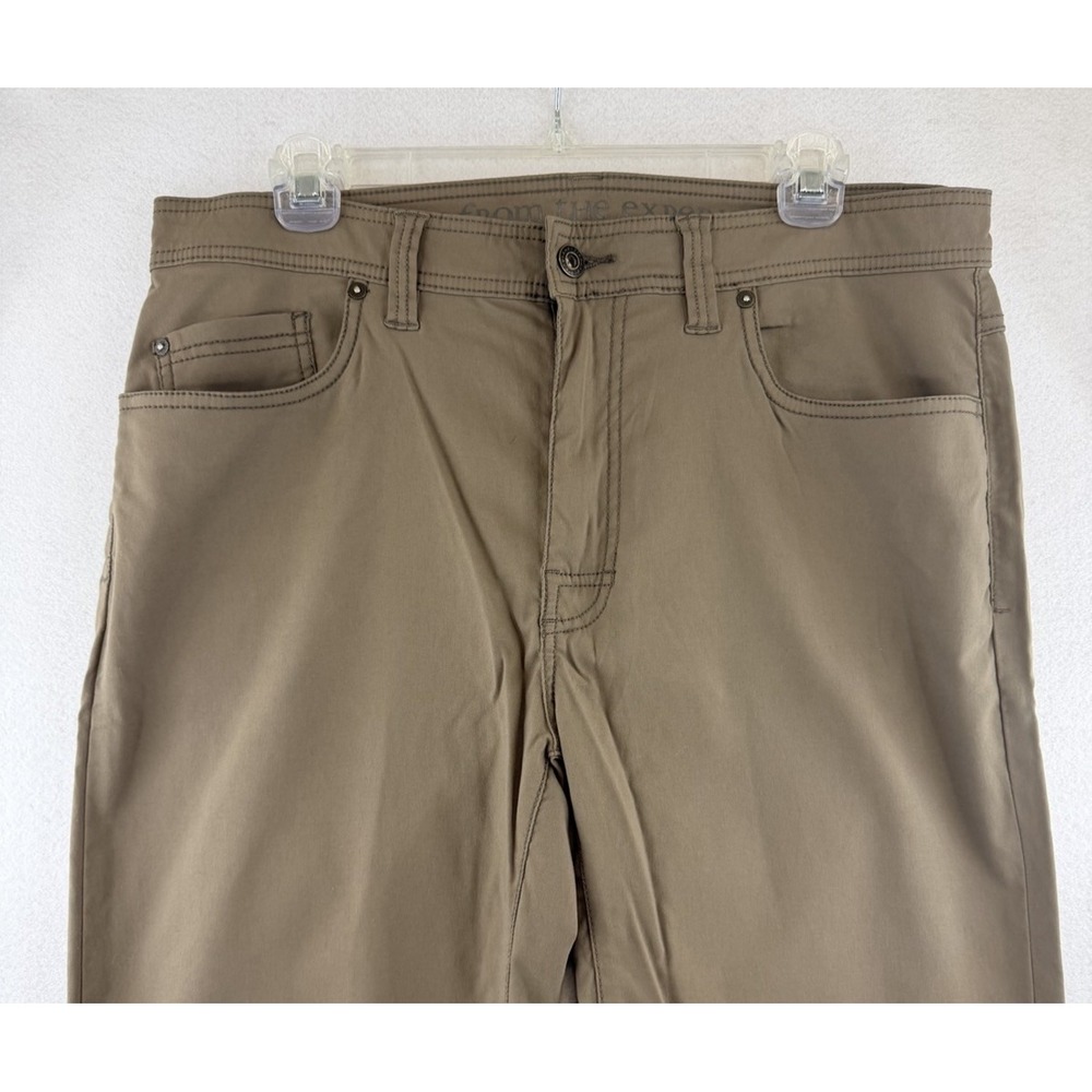 Prana Pants Men 36x30 Brown Slim Fit Brion Hiking 5 Pocket‎ Stretch